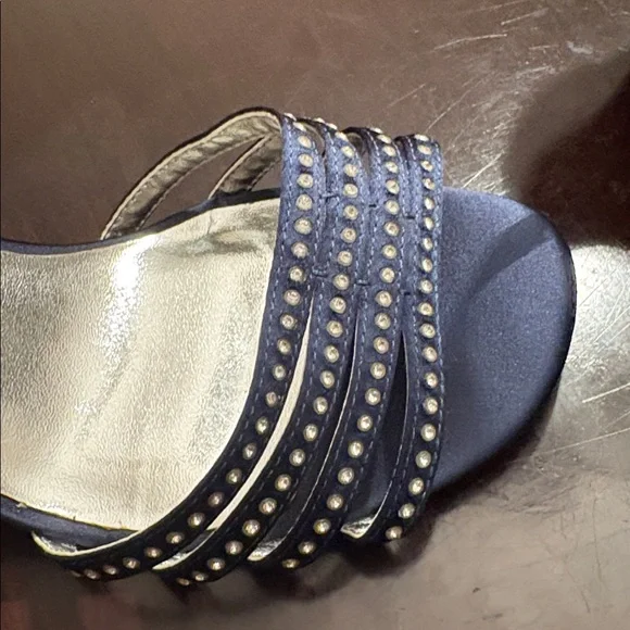 David Tate Midnight Blue Studded Heels - Picture 4 of 5